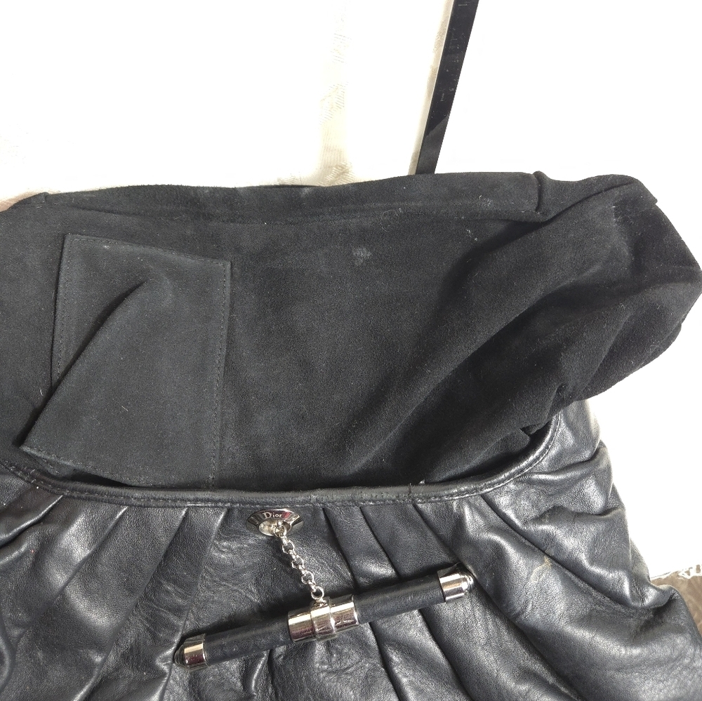 Christian Dior Vintage Black Leather Jazz Club Hobo Shoulder Bag - Picture 9 of 14